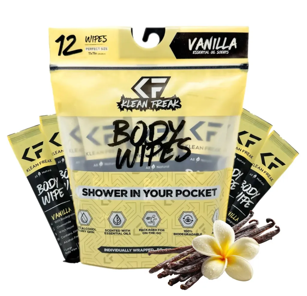 [DZVN12] Klean Freak - Body Wipes - Dozen Pack - Vanilla
