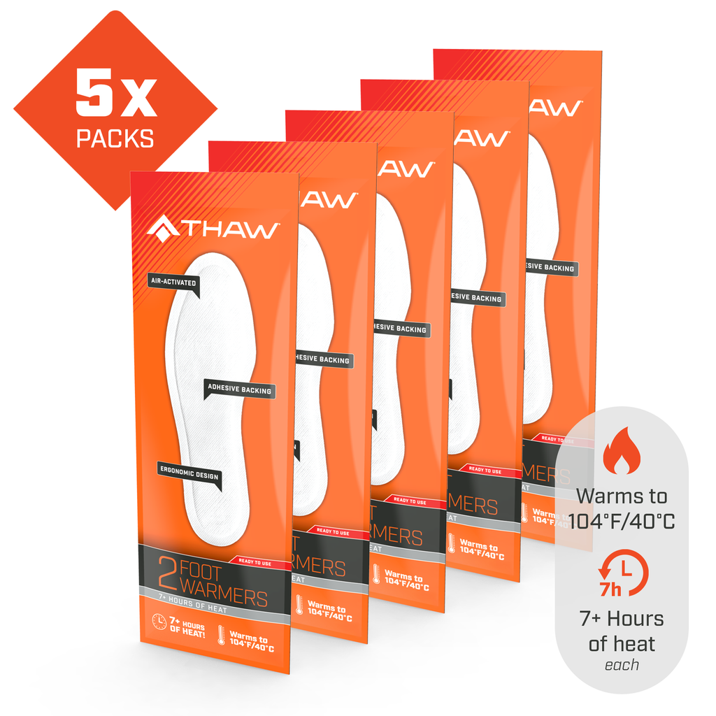 [THA-FOT-0003-G5] THAW - 5 Pair Pack-Disposable Insole Warmers - Large