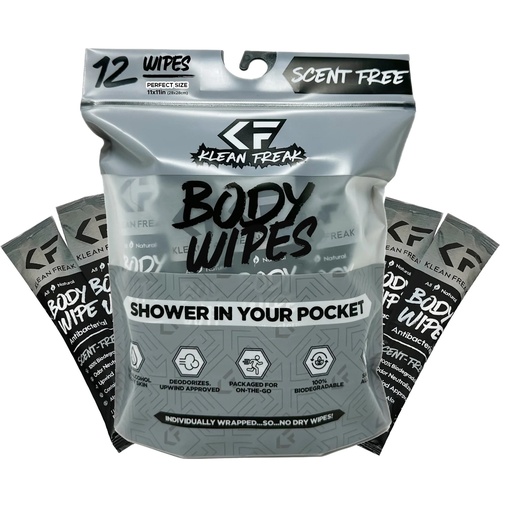 [DZSF12] Klean Freak - Body Wipes - Dozen Pack - Scent Free