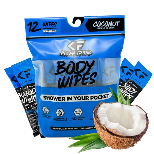 [DZCN12] Klean Freak - Body Wipes - Dozen Pack - Coconut