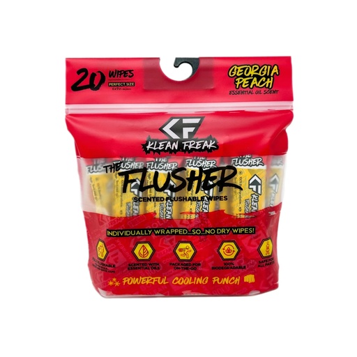 [FDGP20] Klean Freak - The Flusher wipes -  20 Pack -Georgia Peach