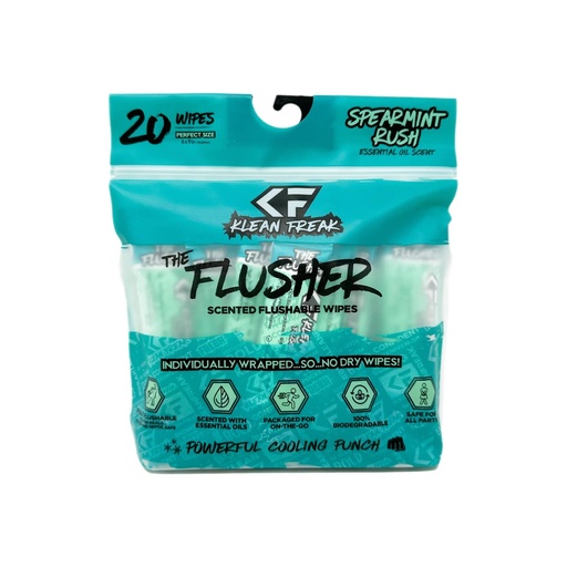 [FDSR20] Klean Freak - The Flusher wipes - 20 Pack - Spearmint Rush