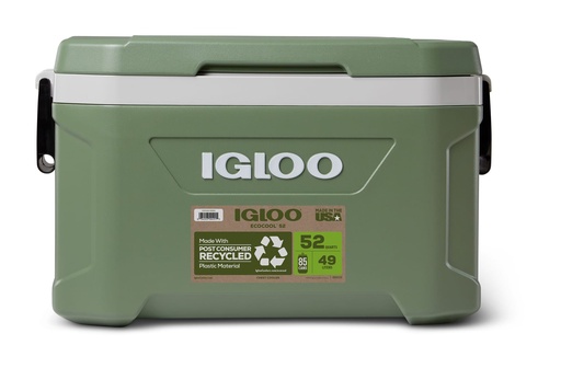 IGLOO-Ecocool Latitude 52 Qt Cooler Box - Vintage Green DISC